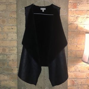 Nordstrom Black Faux Fur Vest